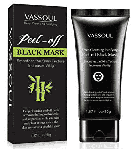Blackhead Remover Mask, Peel Off Blackhead Mask, Blackhead Remover - Deep Cleansing Black Mask, Bamboo Activated Charcoal Peel-Off Mask by VASSOUL